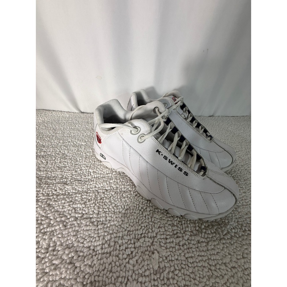 K-Swiss Shock Spring Mens White Leather Low Top Sneakers 03426-130-XW Size 9